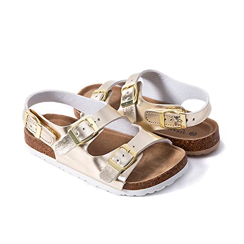 Seranoma Jr Castaway Slide Sandals For Kids - Comfortable Slip On Cork Footbed Sandals Adjustable Buckles - Girls Slip-Resistant Platform Summer Flat Sandals For Beach, Home, Indoor And Outdoor Use #TOP2