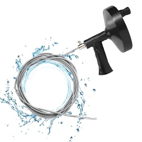 Drain Snake Drill,Drain Auger,33 ft. Drain Drill Drain Clog Removal Tool for Bathtub Drain, Bathroom Sink, Kitchen Cleaning (Black)
