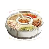 Platos Divididos Botanero Giratorio, Caja de Almacenamiento Sellada. Con 6 Varios, Capaz de Girar portátil, Adecuado para...