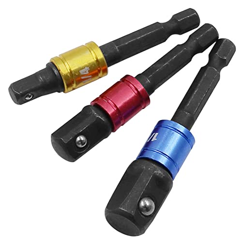 3pcs/set Extension Rod 1/4" 3/8" 1/2" AD Electric Drill Connecting Rod Colorful Surface Durable Steel With Ball Dropshipping
