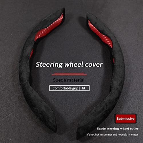 Image of Automaze Abs New Suede Soft Touch Texture Steering Wheel Grip Cover For Cars,Safe And Non Slip Car Interior Accessory(Suede Black)
