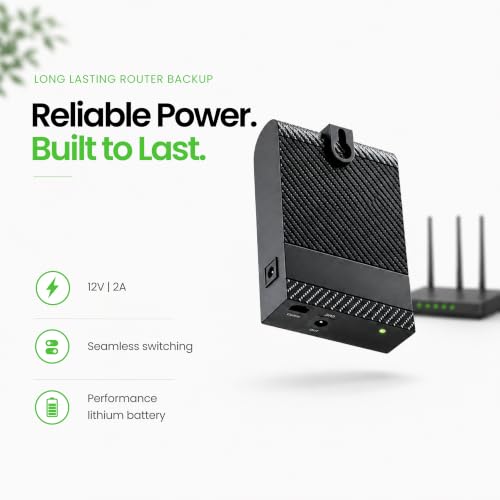 Image of Mini Router UPS by Dark Woof 12V WiFi Broadband Fiber Modem | 8 Hours WiFi Ups Power Backup | Ups for Router at Power Cuts | 12V /2A Plug & Play | Current Surge & Discharge Protection Tu DOX