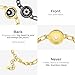 TOTWOO Long Distance Touch Bracelets for Couples, Vibration & Light up for Love Couples Bracelets, Sun&Moon Touch Bracelets with Figaro Chain(Black+Gold) Gifts for Friend Bluetooth Pairing Jewelry