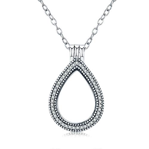 Collier médaillon flottant argent 925 boîte mystère élégante pour femme