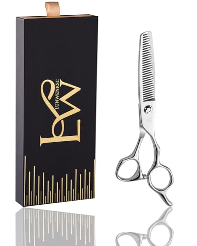 LUNWENKSC 30 Tooth 440C Hair Thinning Shears for Hair Cutting, 6 Inch
