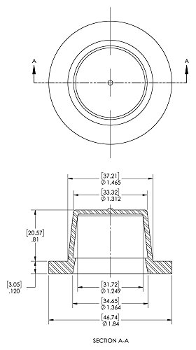 image for Caplugs 99191392 Plastic Tapered Cap and Plug with Wide Thick Flange W