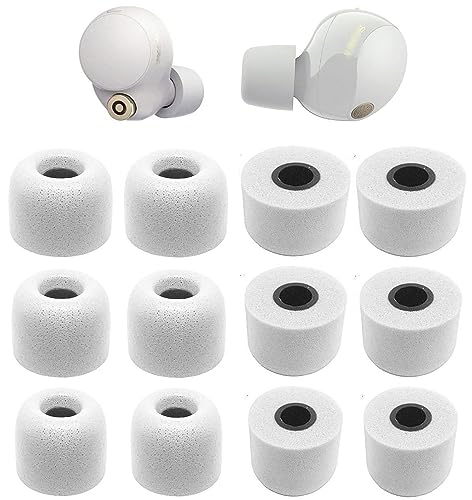 BLLQ Memory Foam Ear Tips Compatible with Sony WF-1000xm5 1000xm4 WF-C700n Replacement Ear Tips, Perfect Noise Cancellation, Fit in Case, S/M/L 6 Pairs Foam Tips, Silver (515W)