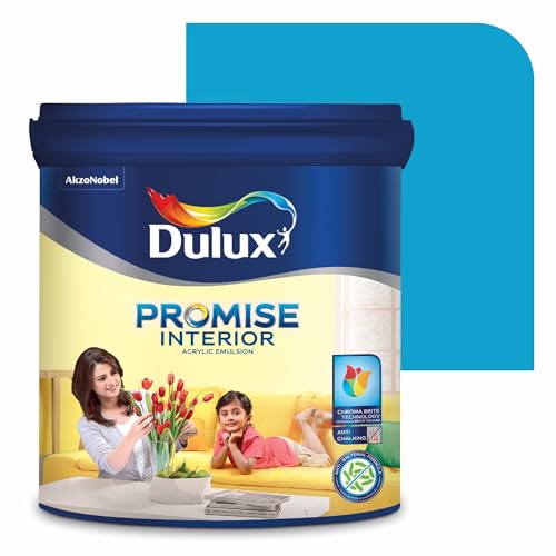 Image of Dulux Promise Interior Emulsion Paint (4L, Bluebird'S Song) | Wall paint with Chroma Brite Technology for brighter longer-lasting colors | Rich Finish | Anti-chalk | Water-based | 3-year warranty