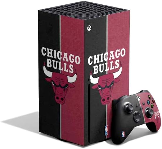 Skinit Decal Gaming Skin Compatible with Xbox Series X Bundle - Officially Licensed NBA Chicago Bulls Hardwood Classics Design