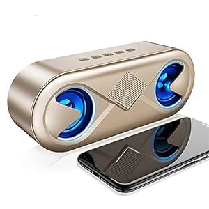 Luidspreker Draagbare Draadloze Bluetooth 5.0 Luidspreker 4D Stereo Geluid Luidspreker Outdoor Double Horns Support TF Kaart/USB Drijfveer/AUX (Color : Gold)