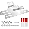 Aootf Trailer License Plate Bracket Holders- Stainless Steel Metal Car Tag Frame for Truck/RVs/Boats, 2 Pack Chrome Holder with Screw Caps and Reflective Strip