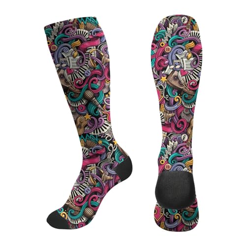 Colorful Roller Skates Socks For Women & Men Support Circulation For Nurse, Travel, Flight2