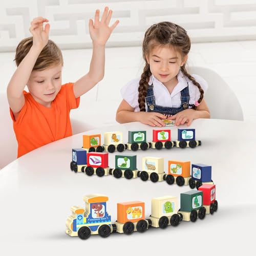 Train en bois magnétique pour canaliser l'attention par le jeu STEM