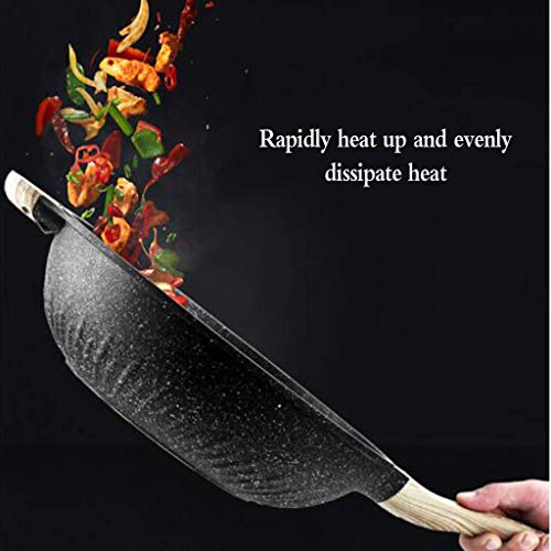 Wok poêle à frire induction gaz 32cm multi-function en pierre ménage