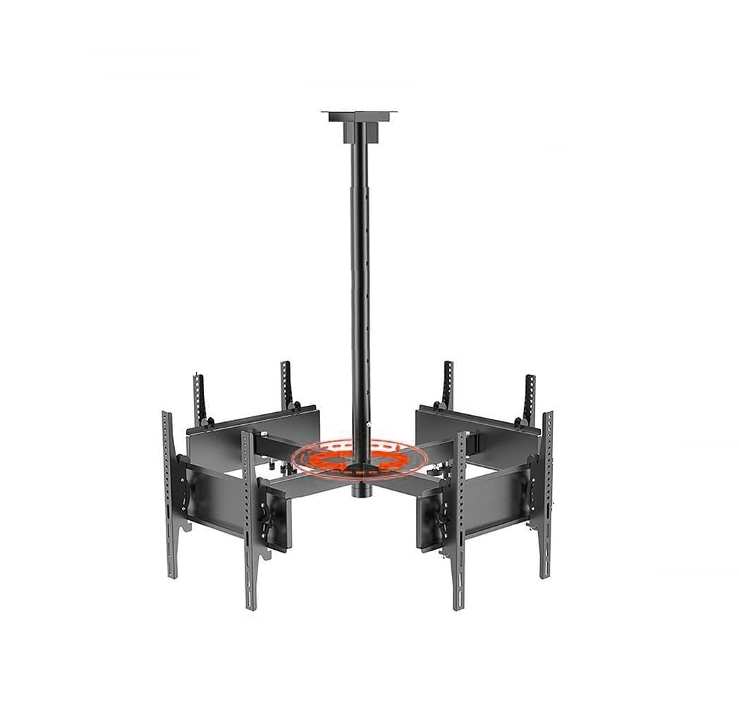 CGCSYZ 4 Sides Ceiling TV Mount Bracket - Tv Wall Mount, 360° Rotating Telescopic TV LIF, Height Adjustment TV Hanger, 4 Movement Flat/Curved Screen Bracket, Hanging Roof Bracke