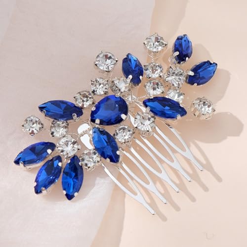 Peine para cabello con cristales azules YUEKISEN miniatura 1