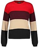  Taifun Damen 472046-15310 Pullover, Mehrfarbig (Lipstick Red Gemustert 6072), Medium (Herstellergröße: M)