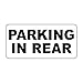 Parking in Rear Black Retro Vintage Style Sign with HolesVinyl Sticker Decal 8