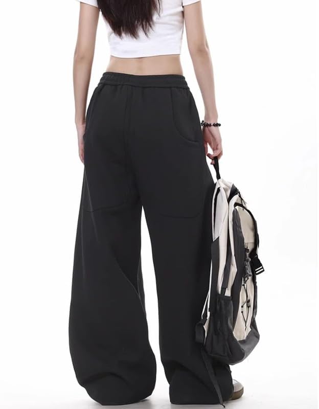 Baggy Sweatpants for Women Girls Barrel Casual Joggers Wide Leg Sweat Pants Elastic Waist Drawstring Pants - Image 4