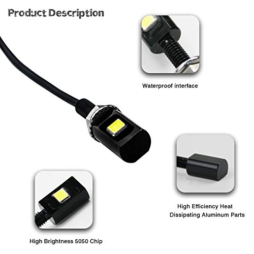 Livtee Super Bright License Plate Light, 12V License Tag Screw Bolt Accessories, Waterproof Black Aluminium Light Holder, Legal For Car Motorcycle Truck Rv Atv Bike, Xenon White(2Pcs) #TOP3