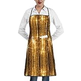 OKFSTY Delantal de cocina impermeable con bolsillo para adultos, elegante delantal de cocina estampado con lazos largos para mujeres y hombres