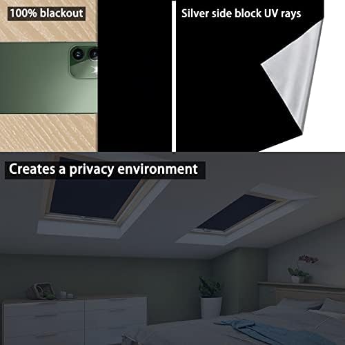 Pulchra Temporary Blackout Blinds No Drilling 145*300CM Cut to Fit Window with Velcro Stick onPortable Blackout Blind for Bedroom Loft Nursery Travel