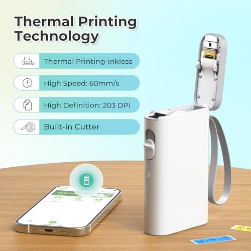 Image of Nelko Label Maker Machine with Tape, P21 Bluetooth Label Printer, Wireless Mini Label Makers with Multiple Templates for School Office Home, White