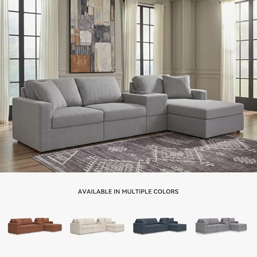 Image of Signature Design by Ashley Modular Sectional Sofa with Chaise, Granite