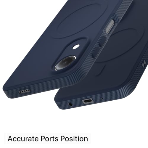 Image of Outlouders Back Cover for Vivo T5e | Soft Matte Silicone | Slim Fit | Magnetic-Safe Logo Design (Magnetic-Safe Not Compatible) | Shockproof | Camera Protection Bumper Case (Blue)