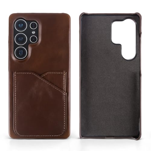 Étui en cuir vintage pour Galaxy A33 5G marron clair housse de protection carte