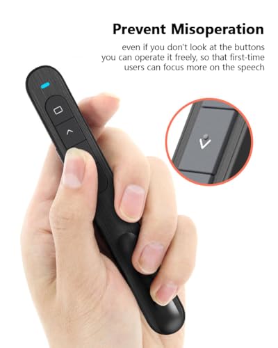 Wireless Presenter, Wireless Presentation Remote Clicker Laser Pointer, Hyperlink Volume Control Presentation Clicker RF 2.4GHz USB Office Presentation Clicker Remote Control Pointer Slide Advancer