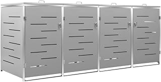 Refined Mülltonnenbox für 4 Tonnen 276,5x77,5x115,5 cm Edelstahl