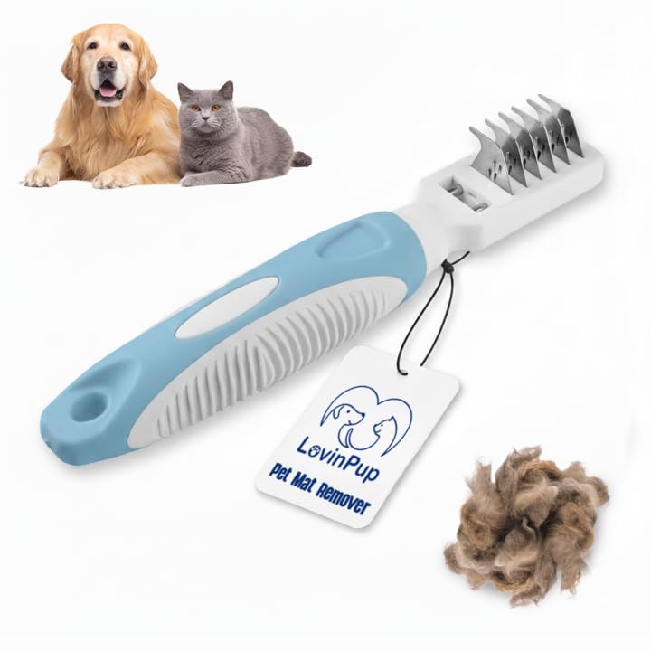 Pente Desembaraçador para Gatos e Cães com Dentes Arredondados em Aço Inoxidável LOVINPUP LVP-5023