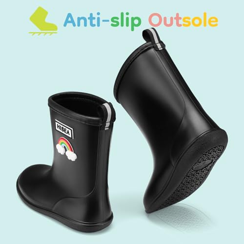 HISEA Toddler Rain Boots Waterproof, Baby Kids Short Rubber Rain Shoes Lightweight for Boys Girls4
