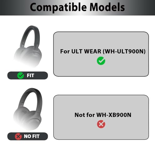 Repuestos Almohadillas para Oído Adhiper para Sony ULT WEAR (WH-ULT900N) Auriculares Inalámbricos con Cancelación de Ruido, Almohadillas de Cuero de Proteína Suave y Espuma de Reducción de Ruido - Negro miniatura 2
