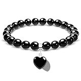 Koprek Black Obsidian Bracelet Women – 8mm Healing Crystal Bracelets Women, Black Tourmaline Crystal Bracelet, Girlfriend Jewelry – Perfect Birthday, Valentine’s Gift for Her