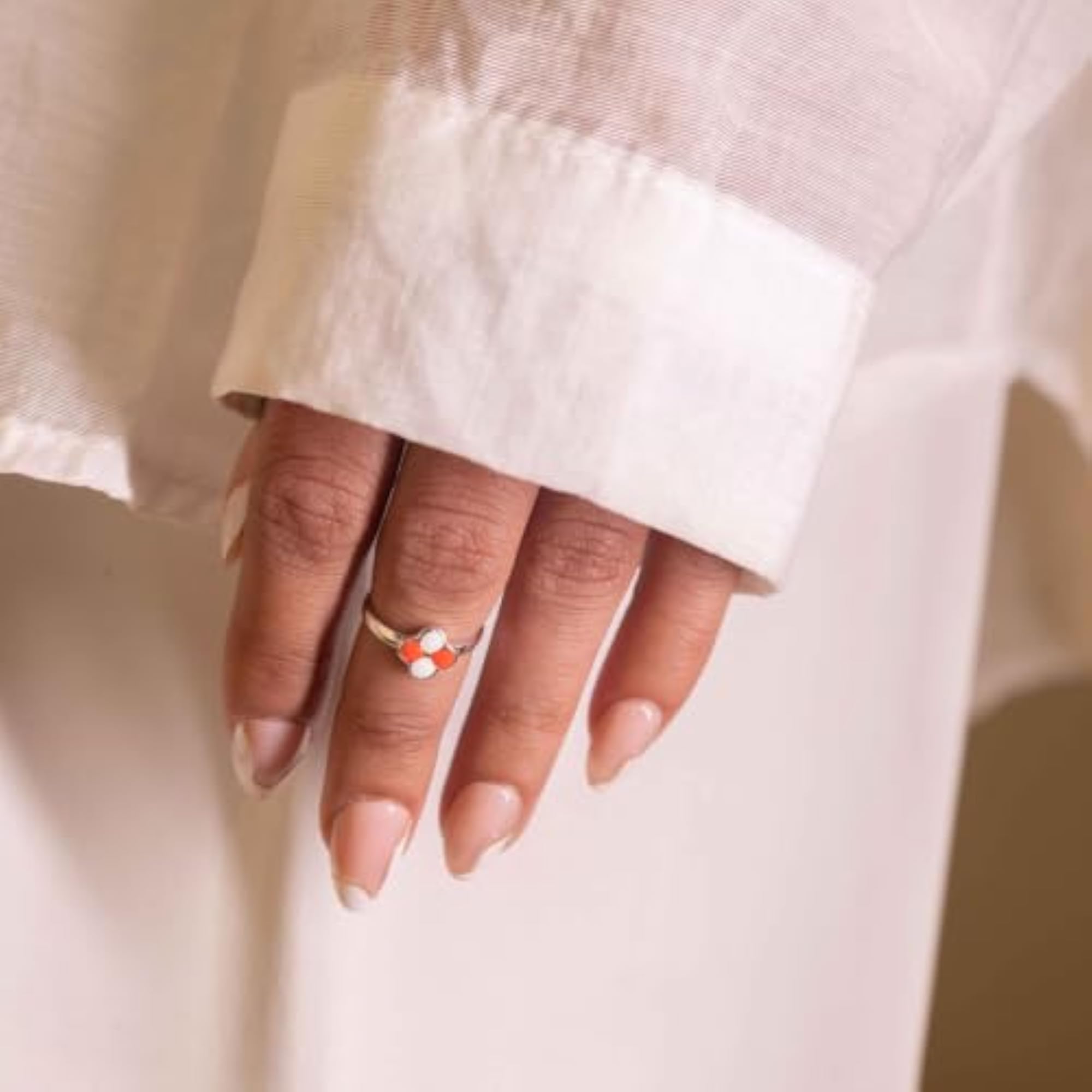 Women's Adjustable Silver Toe Ring Pair, Orange Blossom Bud Design