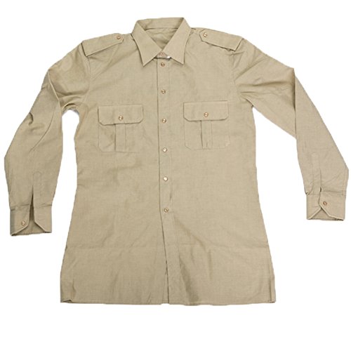 Chemise au style militaire de l’armée italienne, en coton, à manches longues Beige beige 48