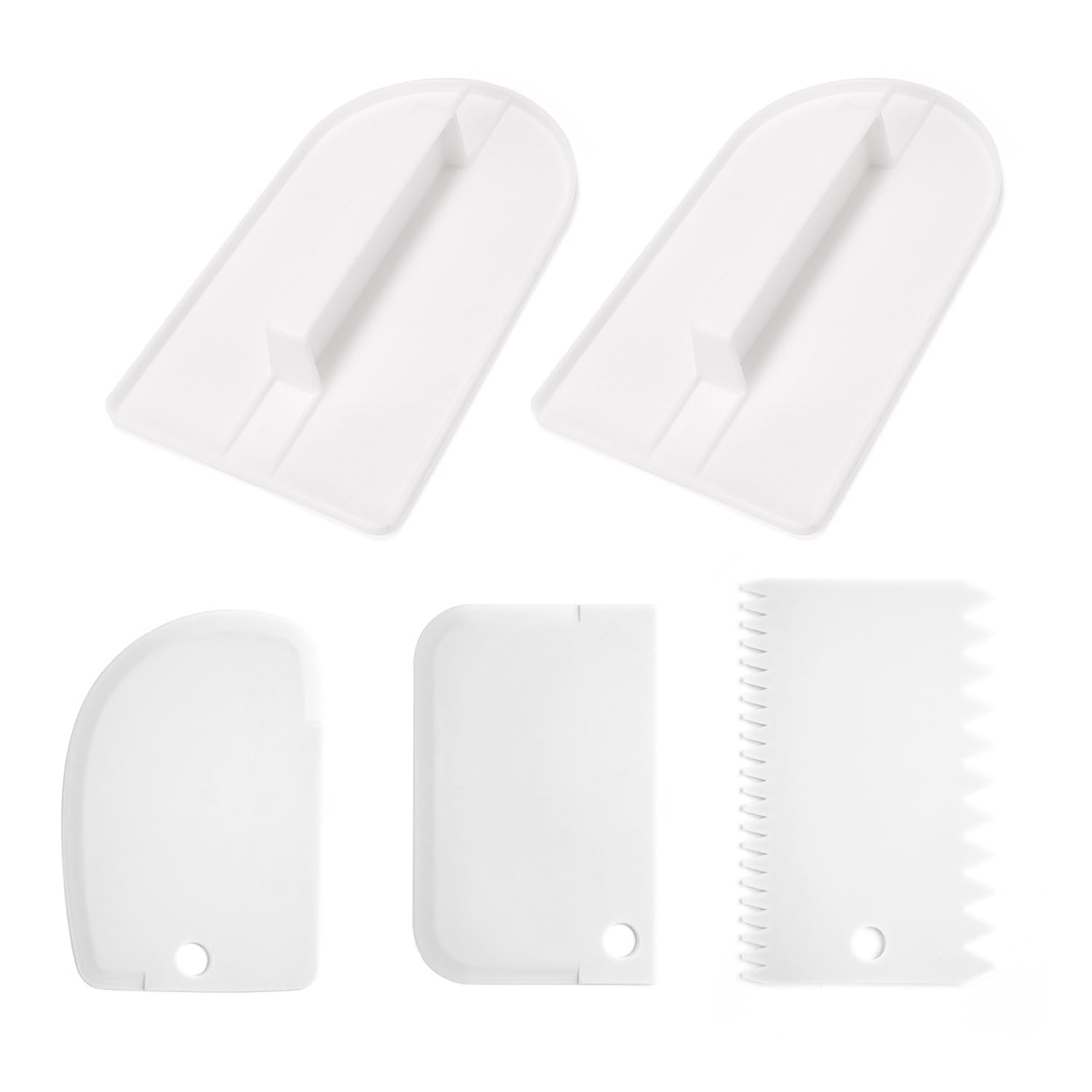 Ubsiuh White 2 Pieces Of Cream Trowel And 3 Pieces Of Scraper, Cake Making Tools, Cake Decoration Tools, Baking Accessories.