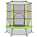 COSTWAY Ø165cm Gartentrampolin mit Sicherheitsnetz, Trampolin bis 135KG belastbar, Indoor-/Outdoortrampolin für Kinder ab 3 Jahre (Grün, Ø165x165cm)