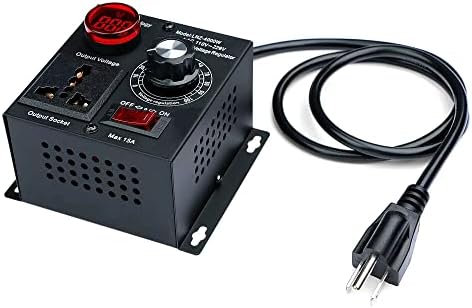 Variable Speed Controller SCR Voltage Controller Fit for Router Fan Electric Motor Rheostat AC 120V 220V/ 15A/ 4000W Max