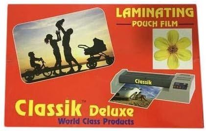 Classik Lamination Pouch for AADHAR Card 4 x 9 Size 125 mic (Pack of 100 Pieces)