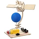 SOIMISS Juego de Construcción Satélite Artificial de Madera para 8-12 Años, Kit Científico DIY Educativo Piezas Pulidas y Proyecto de Ciencia para Decorar Habitación