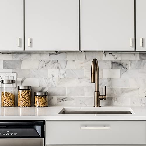 25 Pack 2 Inch Brushed Nickel Cabinet Handles, Square Kitchen Hardware for Cabinets & Drawers, Stainless Steel Pulls with Single Hole Knobs by Ravinte Hardware - Used condition - Image 4