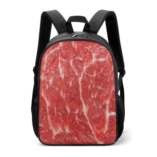 Raw Meat Pork Pattern Travel Backpack Laptop Shoulders Bag Casual Daypack for Business Hiking for Women Men - Main Image