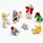 Lovely Happy Dollhouse Ensemble de Poupées Famille 8 Figures en bois Petits gens pour les enfants