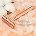 ZOMCHI Single Blade Razors for Women – Reusable Ladies Razor for Legs with 5 Double Edge Safety Razor Blades, Eco-Friendly Manual Shaving Razor - Rose Gold