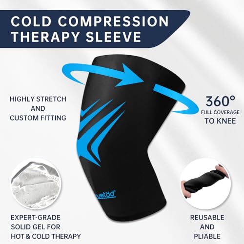 Image of Knee Ice Pack Wrap Extended Ice Packs for Injuries Reusable Leg Freeze Compression Sleeves, Gel Cooling Knees Brace Cold Hot Packs Therapy Flexible for Pain Relief, Surgery Recovery Gift for Women Men