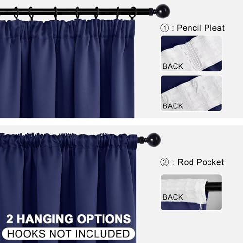 DWCN Blackout Curtains for Bedroom Thermal Insulated Curtains with Tiebacks Pencil Pleat Window Curtains for Living Room 46 x 54 inch Length - Image 4