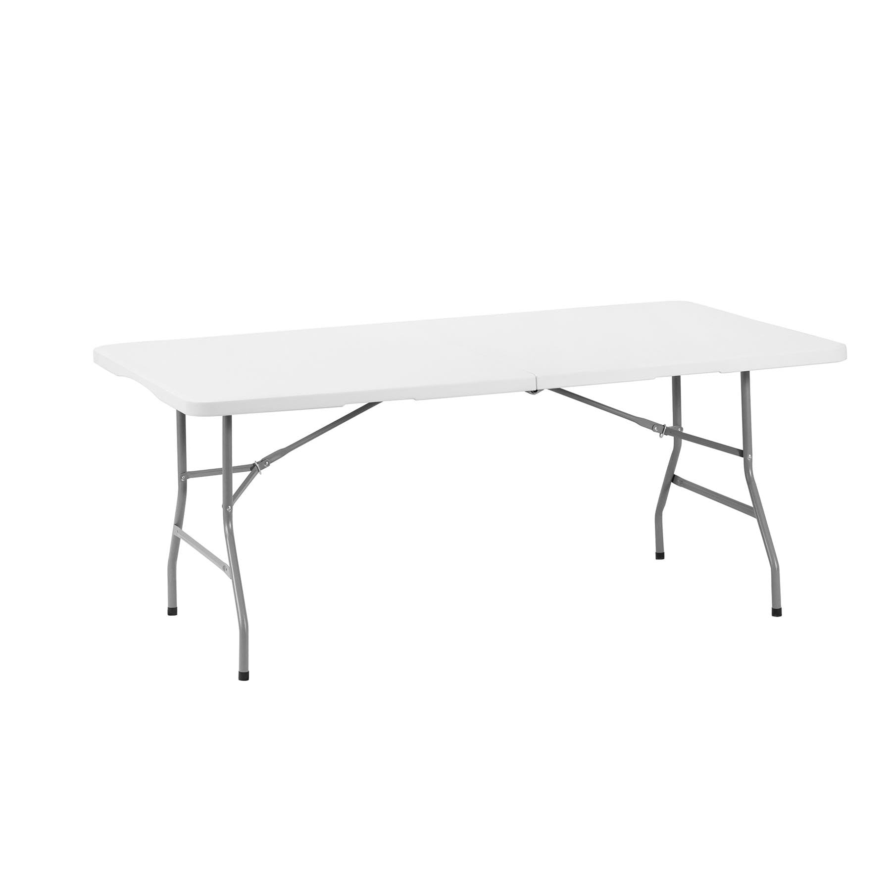 A2Z 5 Foot Folding Banquet Table Heavy Duty HDPE Indoor Outdoor White